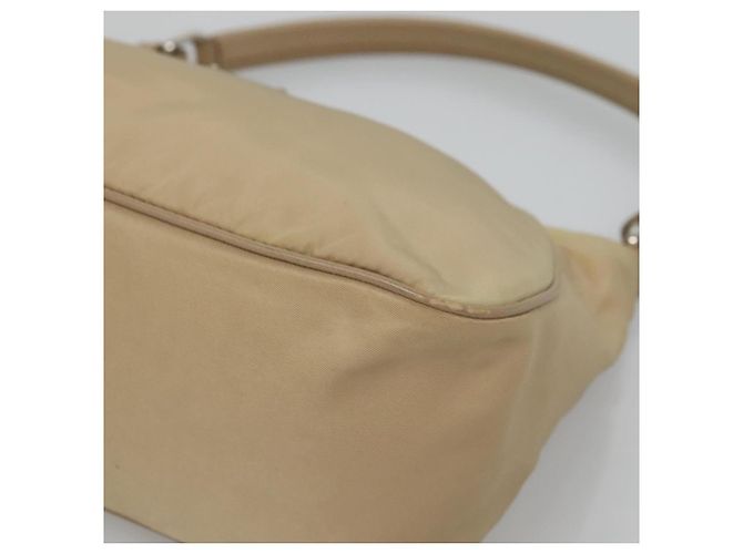 PRADA Handtasche Nylon Beige Silber Auth 127869 - Ansicht 8