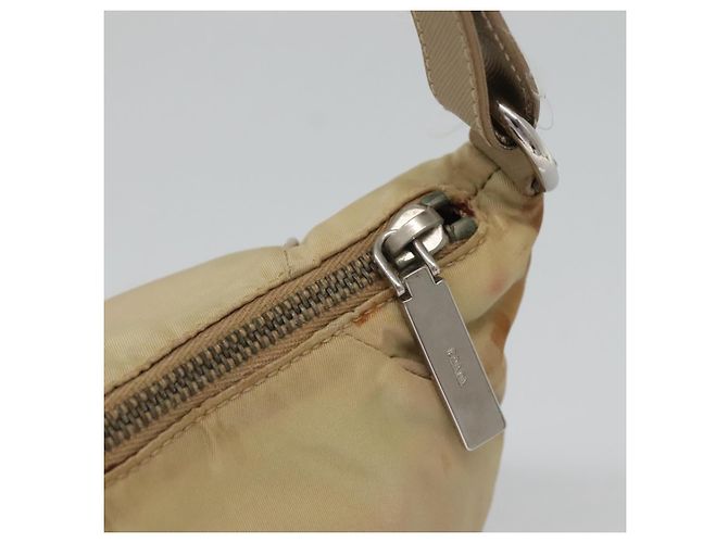 PRADA Handtasche Nylon Beige Silber Auth 127869 - Ansicht 9