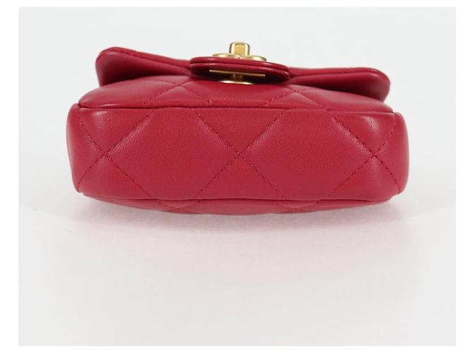 CHANEL Borsa a Spalla Matelassé con Catena in Pelle di Agnello Rosa Oro CC Auth 127614SM D'oro - vista 10