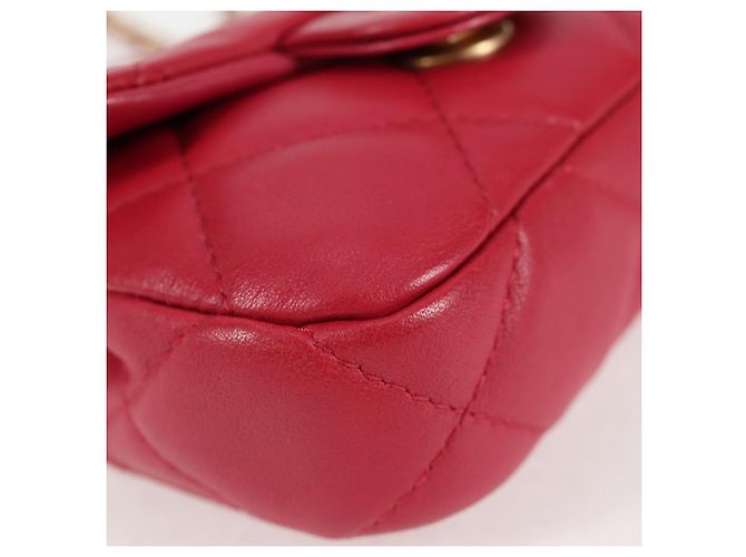 CHANEL Borsa a Spalla Matelassé con Catena in Pelle di Agnello Rosa Oro CC Auth 127614SM D'oro - vista 11