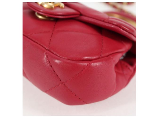 CHANEL Borsa a Spalla Matelassé con Catena in Pelle di Agnello Rosa Oro CC Auth 127614SM D'oro - vista 12