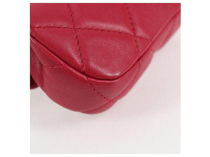 CHANEL Borsa a Spalla Matelassé con Catena in Pelle di Agnello Rosa Oro CC Auth 127614SM D'oro - vista 13