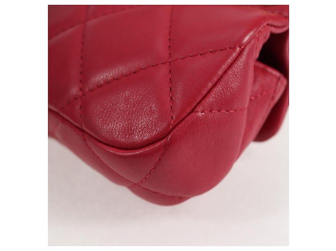 CHANEL Borsa a Spalla Matelassé con Catena in Pelle di Agnello Rosa Oro CC Auth 127614SM D'oro - vista 14