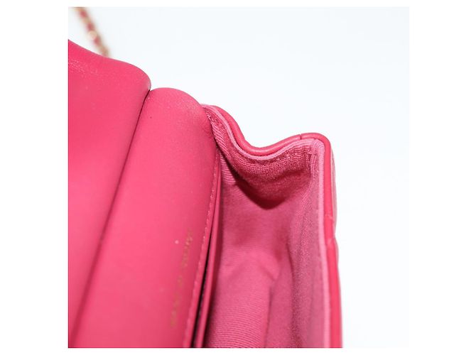 CHANEL Borsa a Spalla Matelassé con Catena in Pelle di Agnello Rosa Oro CC Auth 127614SM D'oro - vista 20