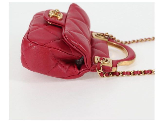 CHANEL Borsa a Spalla Matelassé con Catena in Pelle di Agnello Rosa Oro CC Auth 127614SM D'oro - vista 5