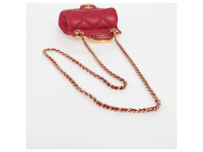 CHANEL Borsa a Spalla Matelassé con Catena in Pelle di Agnello Rosa Oro CC Auth 127614SM D'oro - vista 7