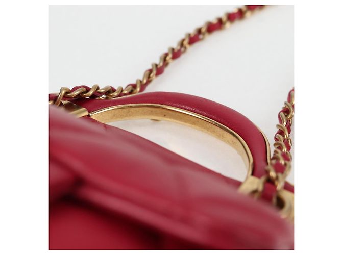 CHANEL Borsa a Spalla Matelassé con Catena in Pelle di Agnello Rosa Oro CC Auth 127614SM D'oro - vista 8