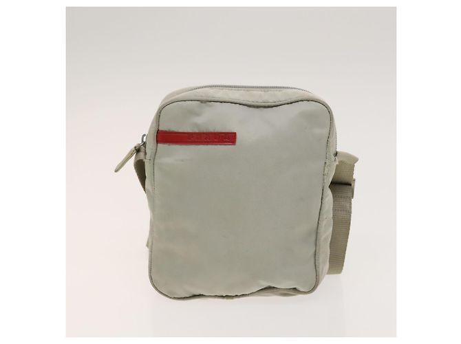 PRADA Borsa a spalla sportiva in nylon 2Set Rossa Beige Argento Auth ti3215 Rosso - vista 10