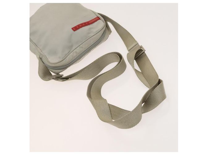 PRADA Borsa a spalla sportiva in nylon 2Set Rossa Beige Argento Auth ti3215 Rosso - vista 13