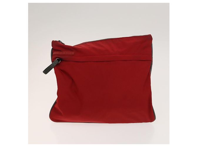PRADA Borsa a spalla sportiva in nylon 2Set Rossa Beige Argento Auth ti3215 Rosso - vista 2