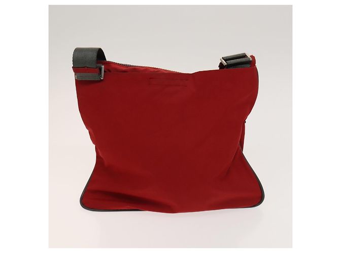 PRADA Borsa a spalla sportiva in nylon 2Set Rossa Beige Argento Auth ti3215 Rosso - vista 3