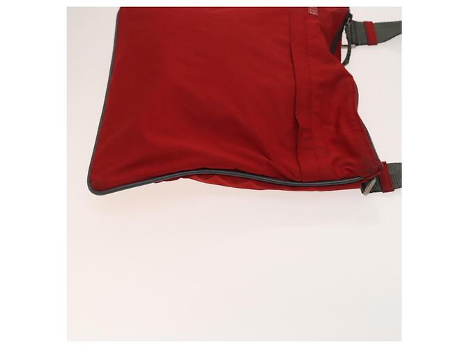 PRADA Borsa a spalla sportiva in nylon 2Set Rossa Beige Argento Auth ti3215 Rosso - vista 4