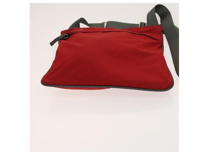 PRADA Borsa a spalla sportiva in nylon 2Set Rossa Beige Argento Auth ti3215 Rosso - vista 7