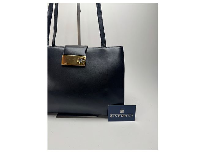 Vintage Givenchy Ledertasche schwarz - Ansicht 2