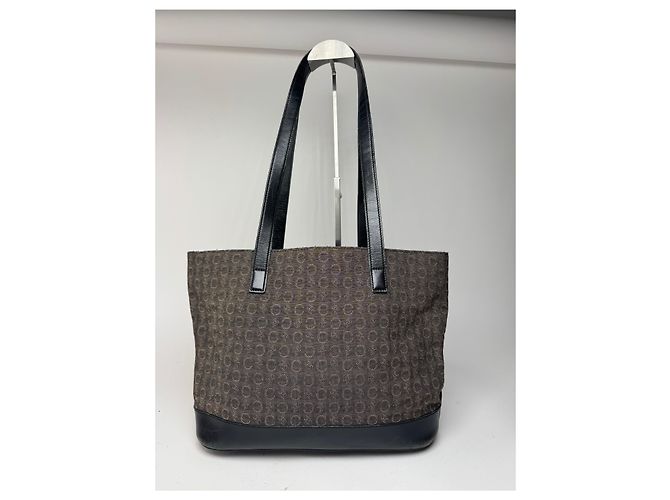 Triomphe Céline Vintage Celine Macadam Monogramm Tasche Schwarz - Ansicht 8