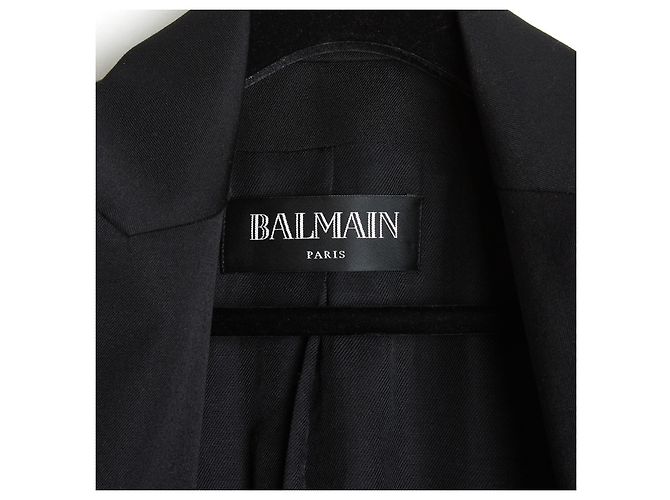 Balmain Black Blazer Jacket FR34 Iconic Double Breasted Wool UK6 U4 - view 4