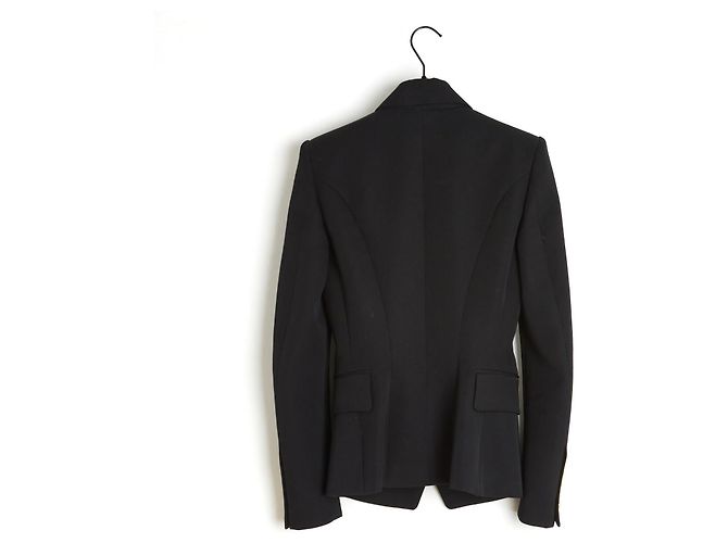 Balmain Black Blazer Jacket FR34 Iconic Double Breasted Wool UK6 U4 - view 5