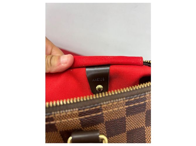 Borsa Louis Vuitton Speedy 30 Damier Marrone Scuro - vista 10