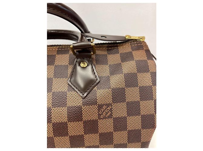 Borsa Louis Vuitton Speedy 30 Damier Marrone Scuro - vista 3