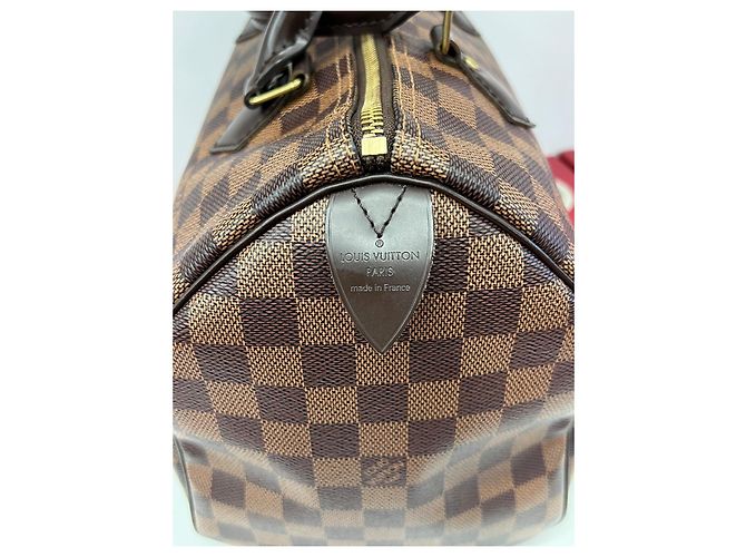 Borsa Louis Vuitton Speedy 30 Damier Marrone Scuro - vista 4