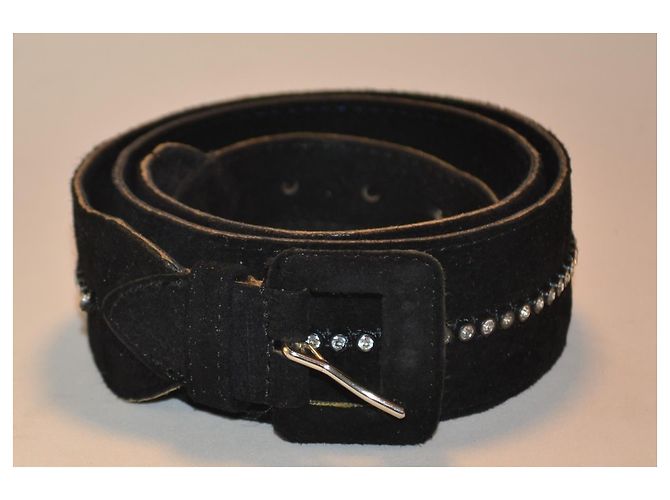 Cintura Guy Laroche in scamosciato e strass nera Nero - vista 2