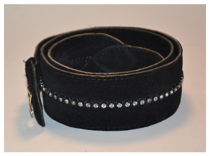 Cintura Guy Laroche in scamosciato e strass nera Nero - vista 3