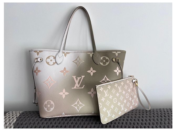 Neverfull Louis Vuitton Neerfull MM Sunset Kaki Tamanho grande Edição limitada em muito bom estado com caixa e sacola de compras LV - vista 2