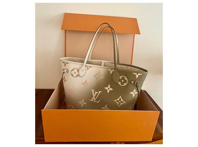 Neverfull Louis Vuitton Neerfull MM Sunset Kaki Tamanho grande Edição limitada em muito bom estado com caixa e sacola de compras LV - vista 3