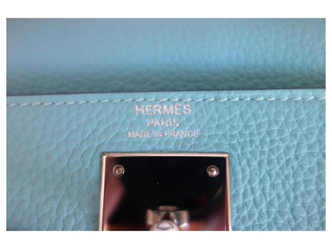 Hermès Borsa Hermes Kelly 28 blu Atoll - vista 12