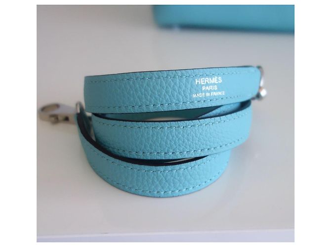 Hermès Borsa Hermes Kelly 28 blu Atoll - vista 13