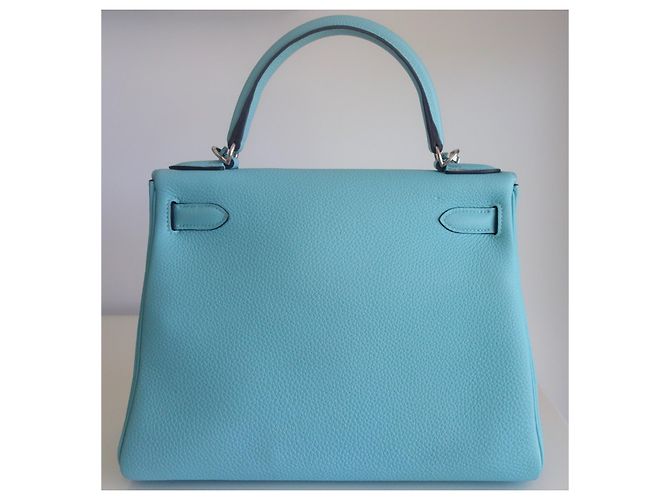 Hermès Borsa Hermes Kelly 28 blu Atoll - vista 3