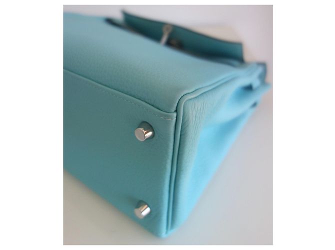 Hermès Borsa Hermes Kelly 28 blu Atoll - vista 7