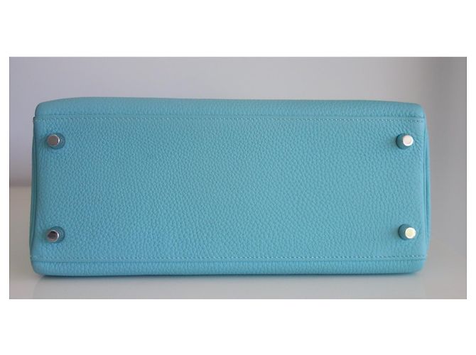 Hermès Borsa Hermes Kelly 28 blu Atoll - vista 9