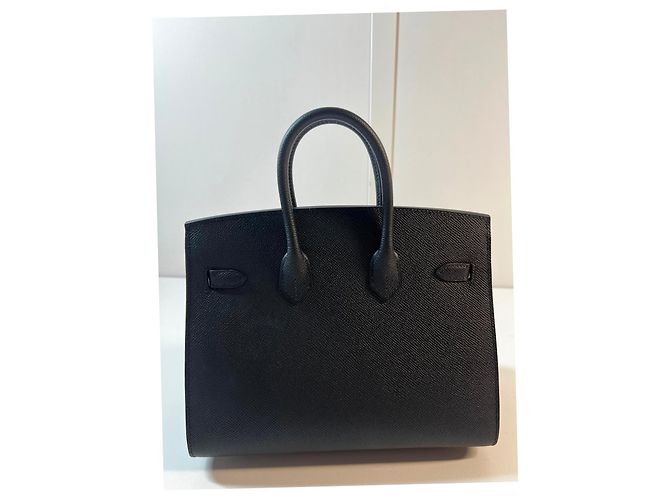 Borsa Hermès Birkin Sellier 25 cm in pelle Epsom nera con hardware dorato GHW Nero - vista 5