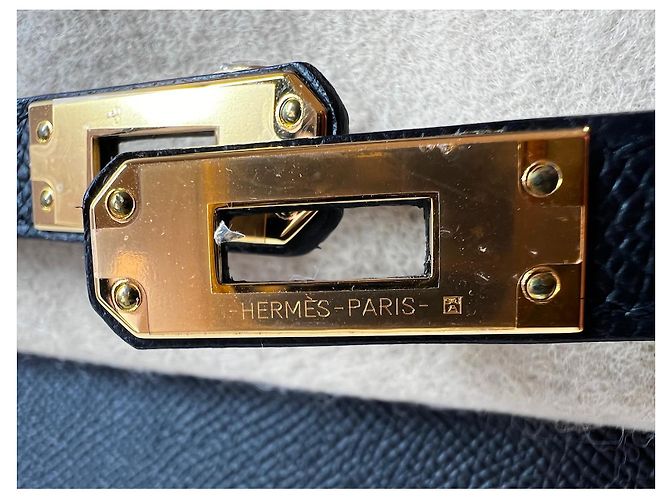 Borsa Hermès Birkin Sellier 25 cm in pelle Epsom nera con hardware dorato GHW Nero - vista 17
