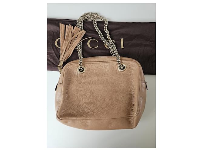 Gucci Borsa Soho a doppia catena dorata Beige - vista 2