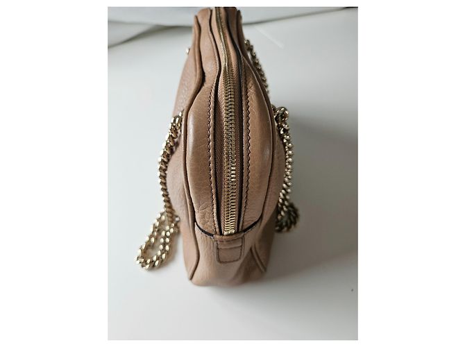 Gucci Borsa Soho a doppia catena dorata Beige - vista 4