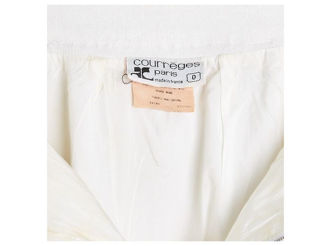 Falda Recta Blanca de Rayón Courrèges de los años 1980 FR36 UK8 US6 Courreges Blanco - vista 4