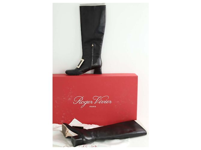 Roger Vivier Botas de cuero negras Negro - vista 5