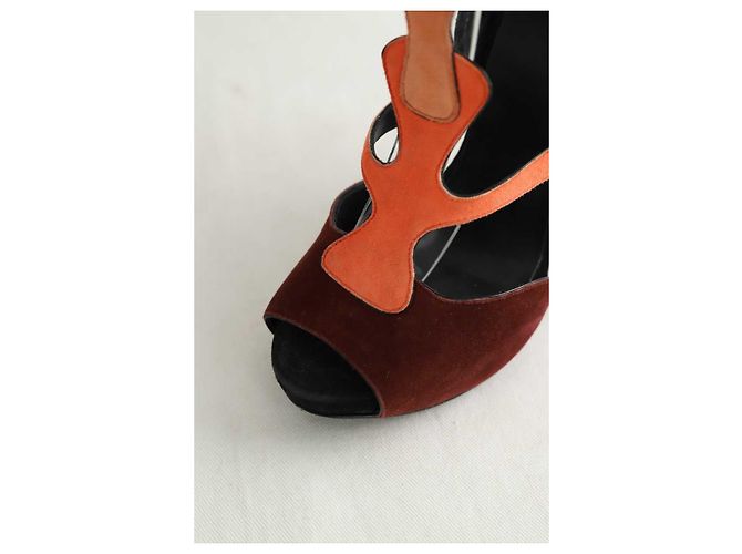 Pierre Hardy Tacchi in camoscio bordeaux Bordò - vista 5