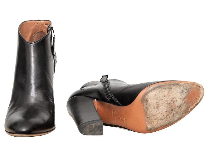 Botines Alaïa de cuero negro con tacón de aguja - vista 15