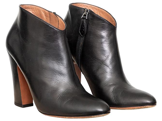 Botines Alaïa de cuero negro con tacón de aguja - vista 4