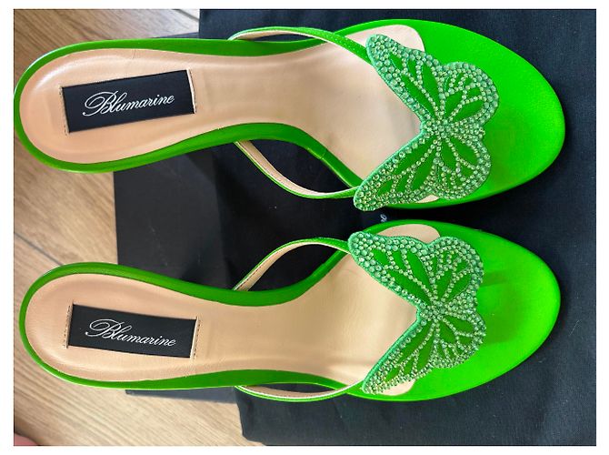 BLUMARINE MULES FARFALLA VERDE FLUO - vista 11