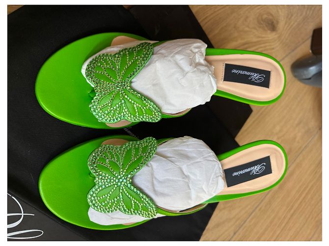 BLUMARINE MULES FARFALLA VERDE FLUO - vista 2