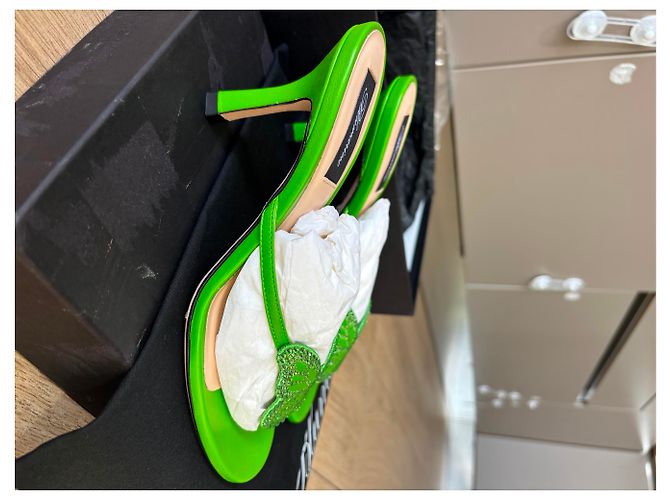BLUMARINE MULES FARFALLA VERDE FLUO - vista 3