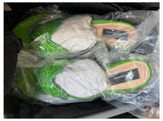 BLUMARINE MULES FARFALLA VERDE FLUO - vista 5