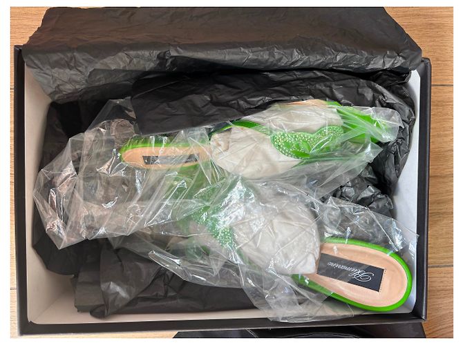 BLUMARINE MULES FARFALLA VERDE FLUO - vista 7