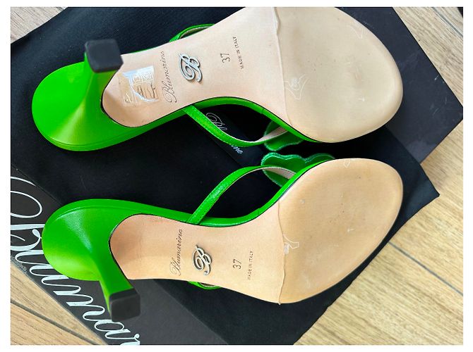 BLUMARINE MULES FARFALLA VERDE FLUO - vista 9