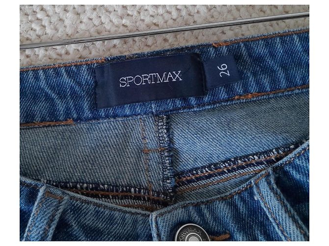 Jeans larghi Sportmax blu in cotone - vista 2