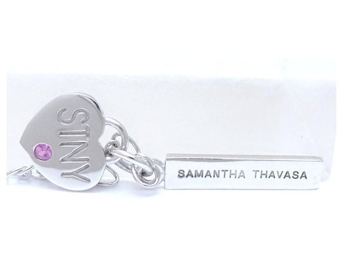 Autre Marque Collana croce in diamante acquamarina Samantha Thavasa K18WG - vista 7